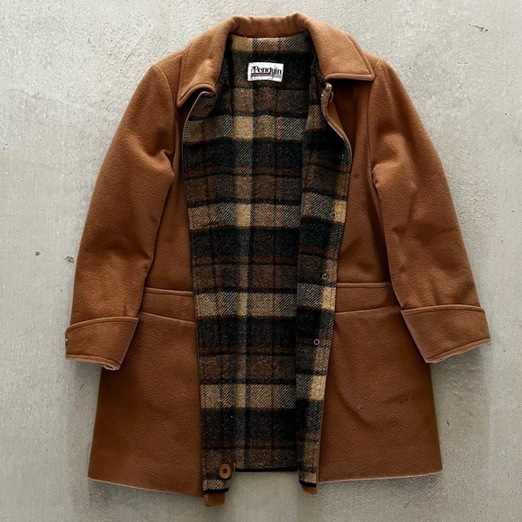 Vintage 70s - 80s Plaid Wool Penguin Coat - Picture 6 of 13